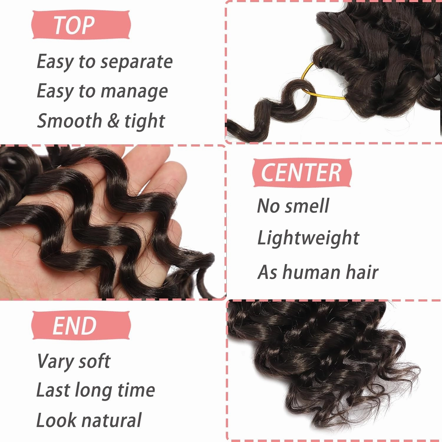 GoGo Curl Crochet Hair 7 Packs Short Curly Crochet Hair for Women Natural Black Ocean Wave Water Wave Curl Deep Twist Hair for Everyday Wear or Special Occasions(4#, 12 Inch (Pack of 7))