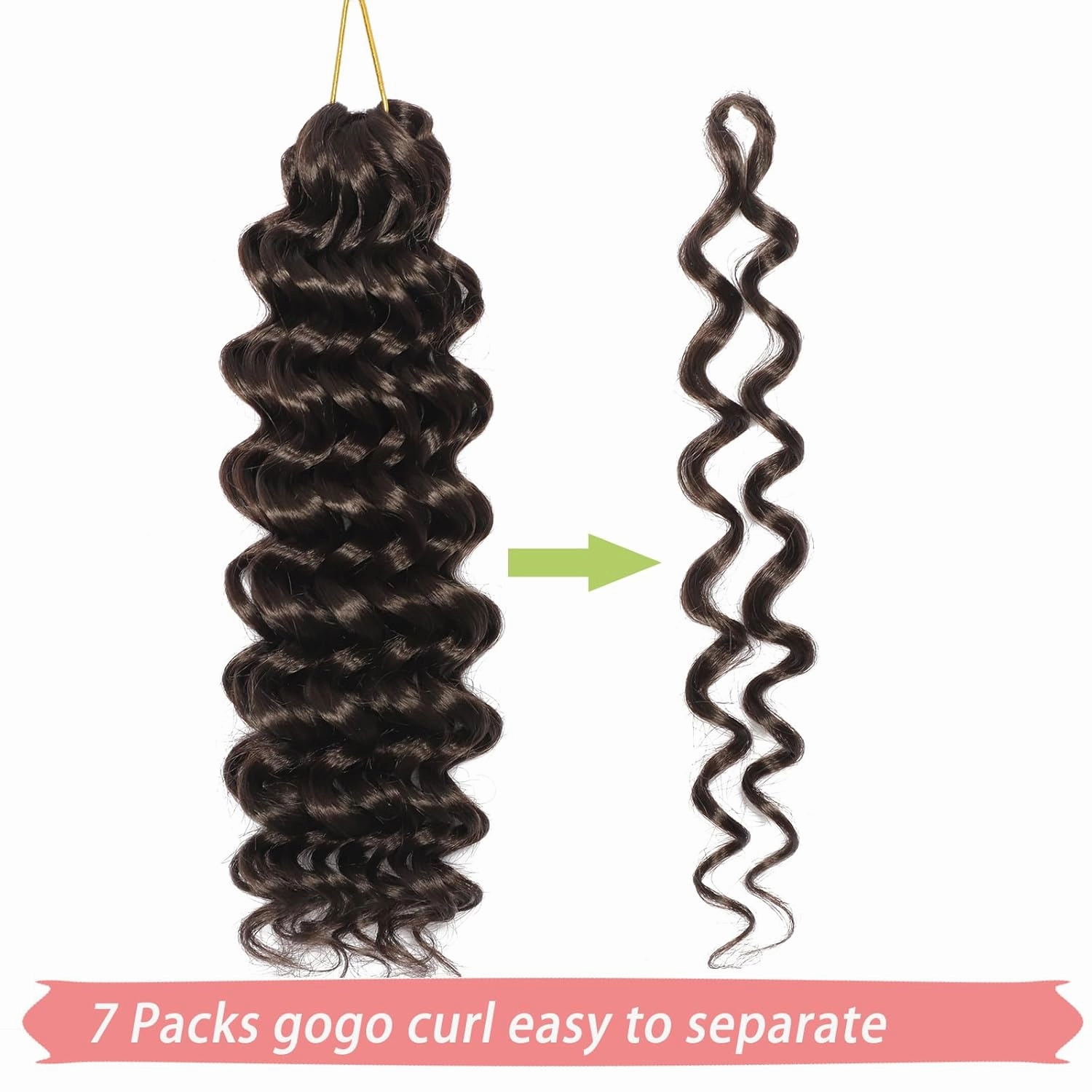 GoGo Curl Crochet Hair 7 Packs Short Curly Crochet Hair for Women Natural Black Ocean Wave Water Wave Curl Deep Twist Hair for Everyday Wear or Special Occasions(4#, 12 Inch (Pack of 7))