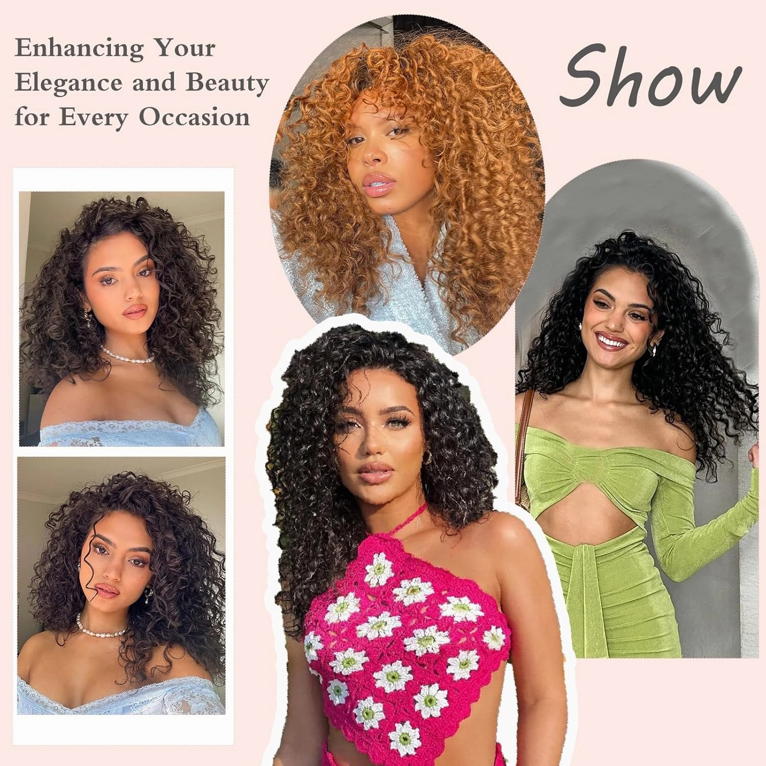 GoGo Curl Crochet Hair 7 Packs Short Curly Crochet Hair for Women Natural Black Ocean Wave Water Wave Curl Deep Twist Hair for Everyday Wear or Special Occasions(4#, 12 Inch (Pack of 7))