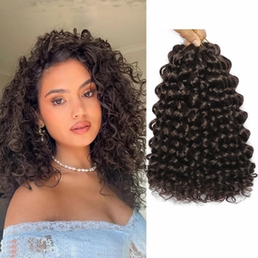 GoGo Curl Crochet Hair 7 Packs Short Curly Crochet Hair for Women Natural Black Ocean Wave Water Wave Curl Deep Twist Hair for Everyday Wear or Special Occasions(4#, 12 Inch (Pack of 7))