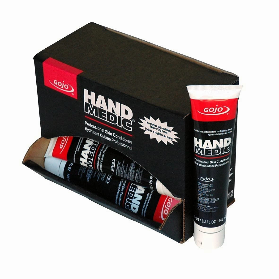 GOJO HAND MEDIC Professional Skin Conditioner, Fragrance Free, 5 fl oz Portable Squeeze Tube (Pack of 12) - 8150-12