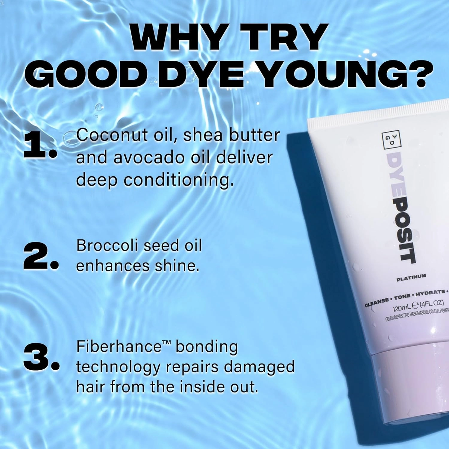 Good Dye Young Color Depositing Mask, DYEposit Color Depositing Conditioner, Toning Treatment, Tone & Enhance Color-Treated Hair - Semi Permanent Hair Dye, Vegan and Cruelty-Free (Chocolate) 4 fl oz