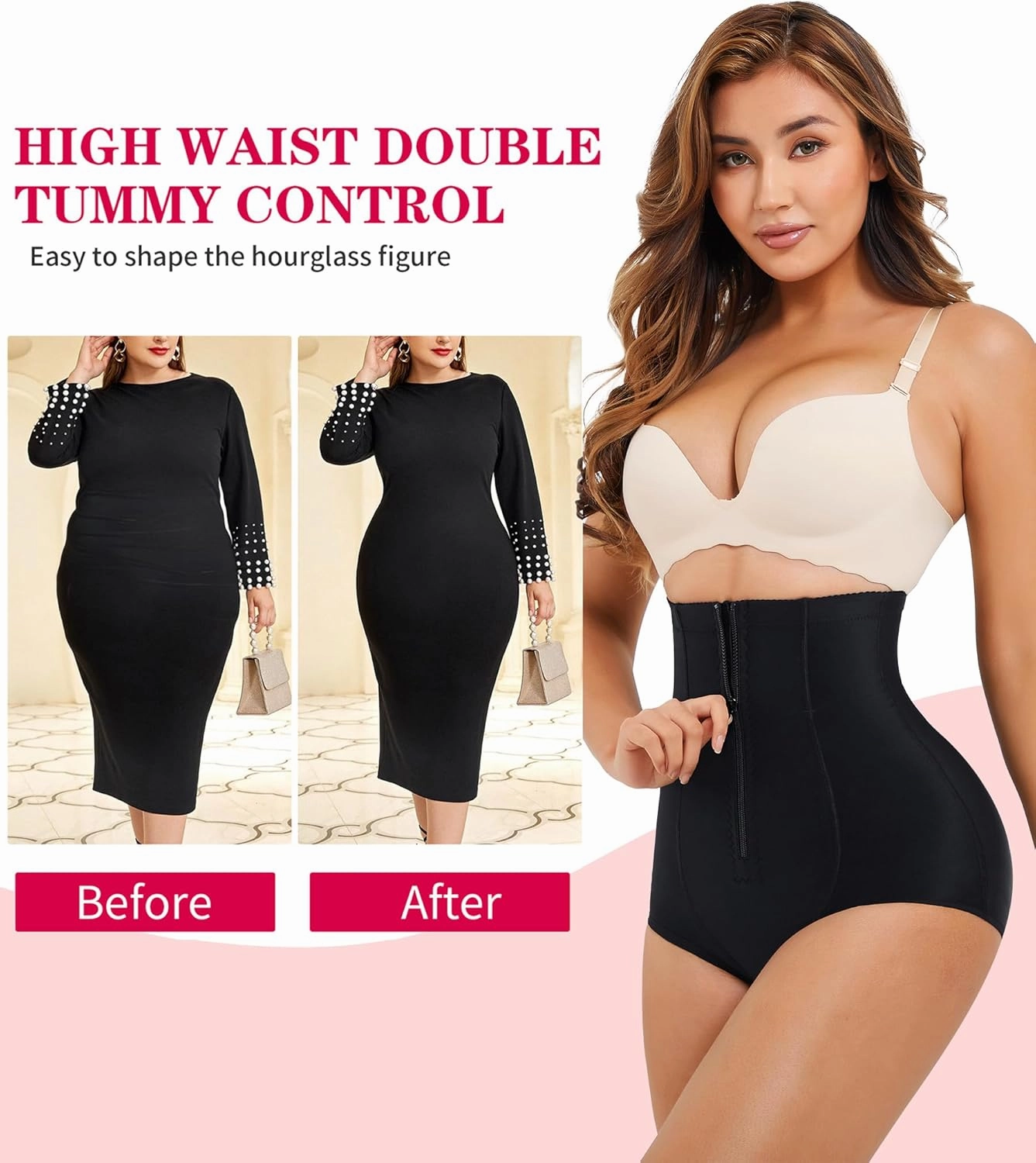 Gotoly Women Butt Lifter Shapewear Panties Waist Trainer Body Shaper Hi-Waist Tummy Control Slim Smooth Panty