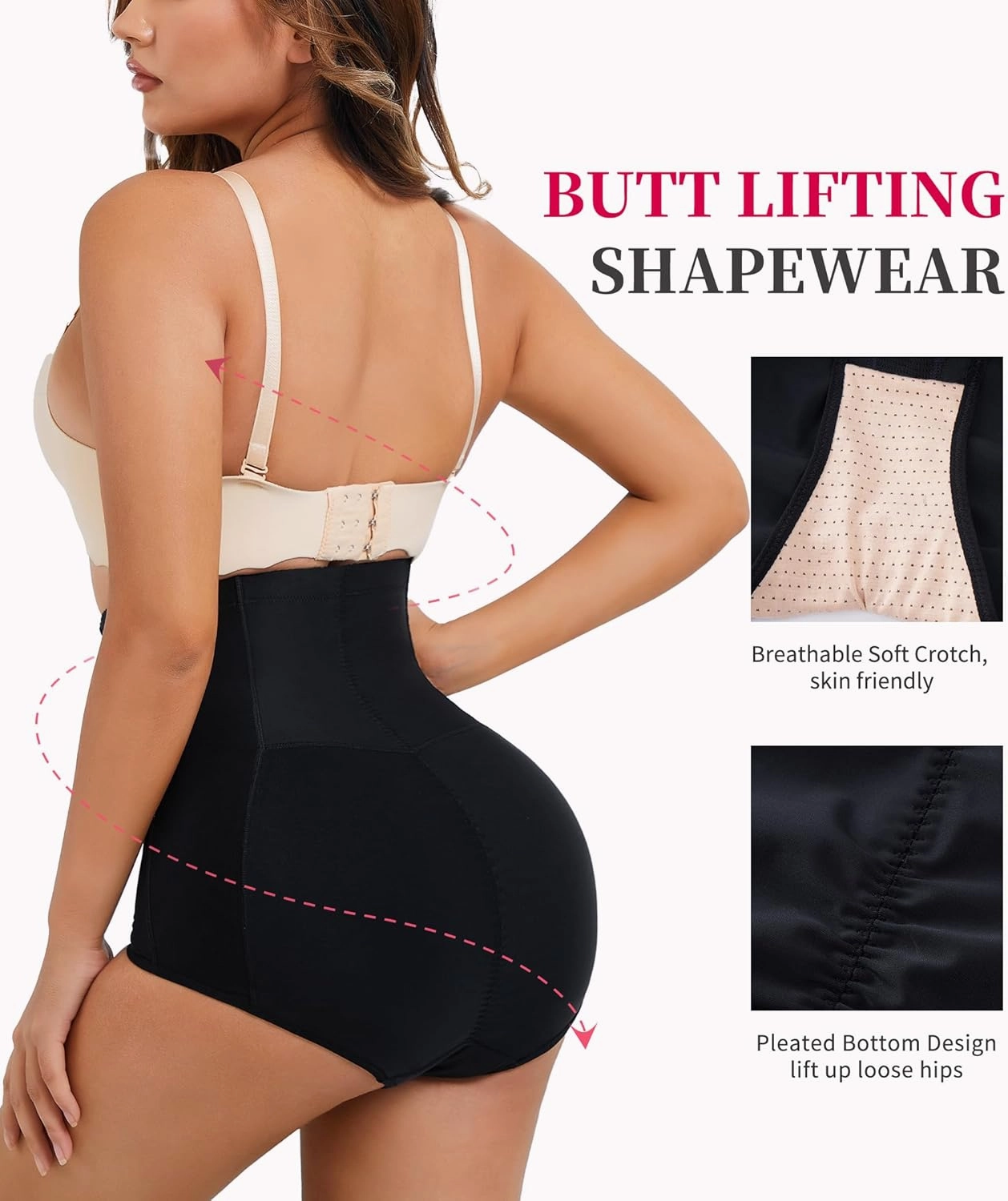 Gotoly Women Butt Lifter Shapewear Panties Waist Trainer Body Shaper Hi-Waist Tummy Control Slim Smooth Panty