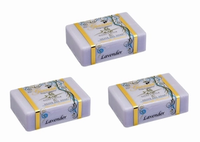 Grecian Goats Milk & Olive Oil Soap Bar 3-pack Lavender Scent: Handmade, All-Natural, Soap for Dry & Sensitive Skin, pH-Balanced, RSPO Sustainable - 4oz Bar