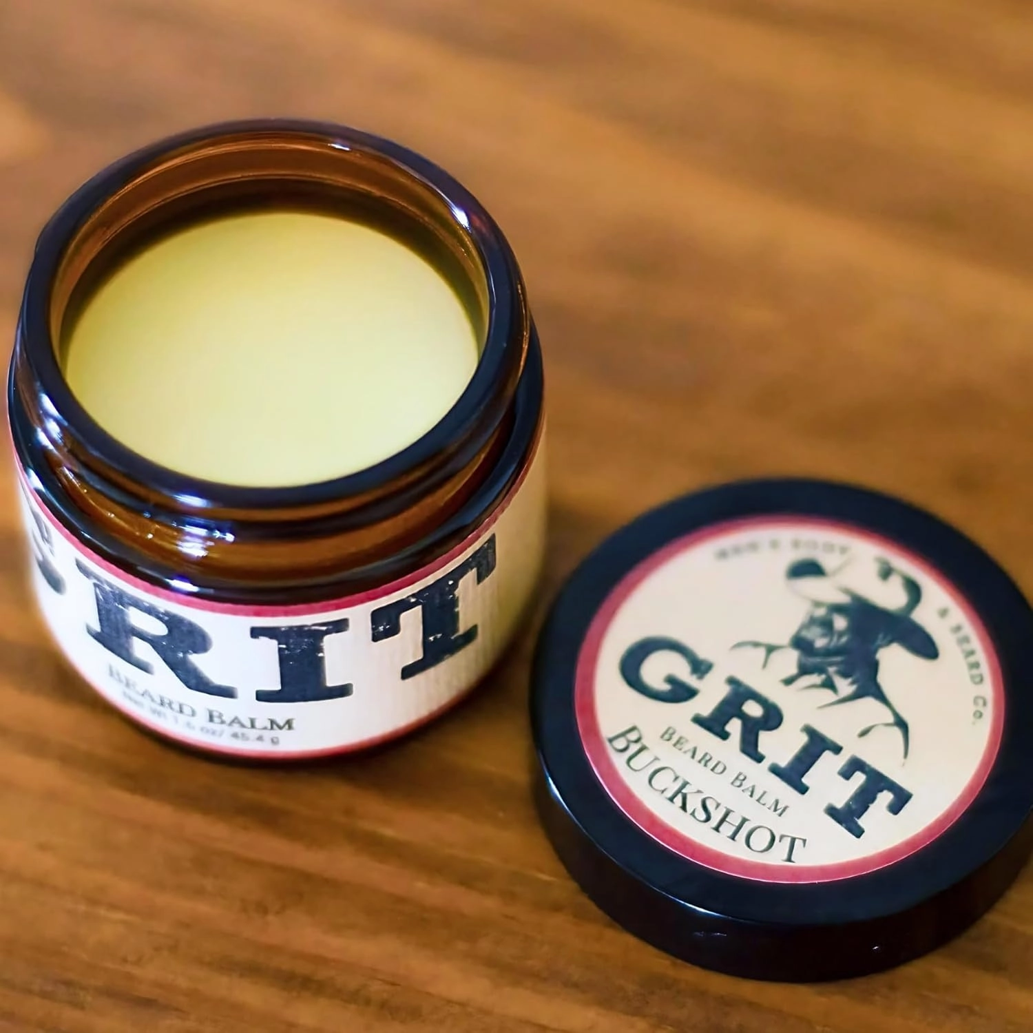GRIT Beard Balm Buckshot (1.6 oz) | All Natural | Styles, Strengthens & Softens Beards & Mustaches | Moisturizes Skin | Leave in Conditioner Wax for Men