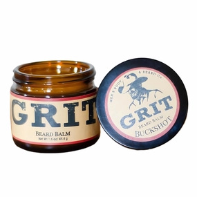 GRIT Beard Balm Buckshot (1.6 oz) | All Natural | Styles, Strengthens & Softens Beards & Mustaches | Moisturizes Skin | Leave in Conditioner Wax for Men
