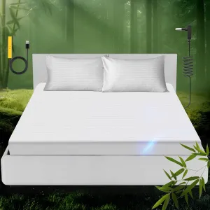 Grounding Sheet, Genuine 100% Organic Viscose Derived from Bamboo, Fitted Sheets containing 10% Silver Fiber, Improves Sleep, Healthy Sleep Therapy (White, Queen XL(60.1 * 80 * 15inch))
