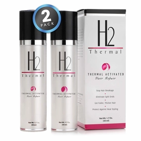 H2Thermal Heat Activated Hair Repair - Leave in Moisturizing Treatment with Thermal Protection - Color Safe (2 PACK - 50ml each)