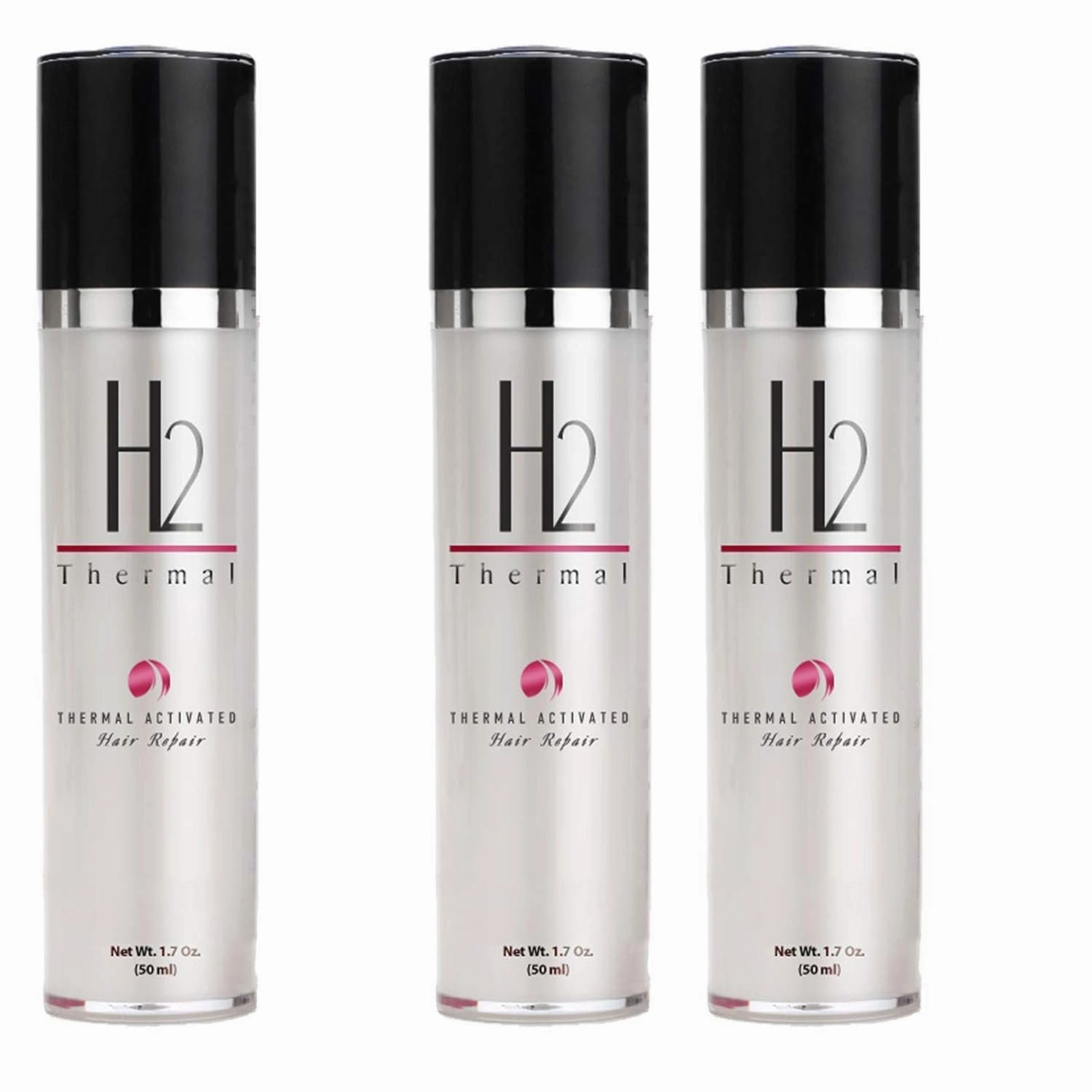 H2Thermal Heat Activated Hair Repair - Leave in Moisturizing Treatment with Thermal Protection - Color Safe (3 PACK - 50ml each)