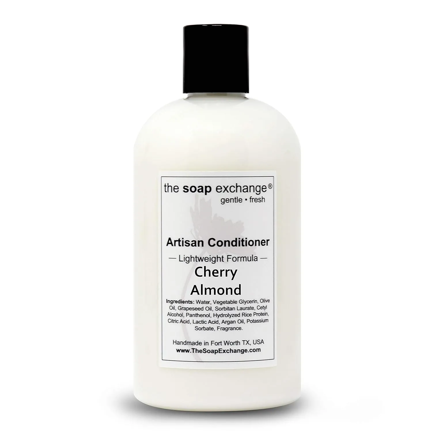 Hair Conditioner - Cherry Almond Scent - Hand Crafted 12 fl oz / 354 ml Natural Artisan Hair Care, Sulfate & Paraben Free, Nourish, Moisturize, & Protect. Made in the USA.