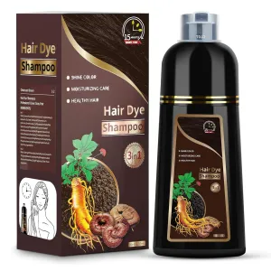 Hair Dye Shampoo for Gray Hair, 3 in 1 Herbal Shampoo Hair Dye for Women Men, Hair Color Shampoo 500ml (Chestnut)