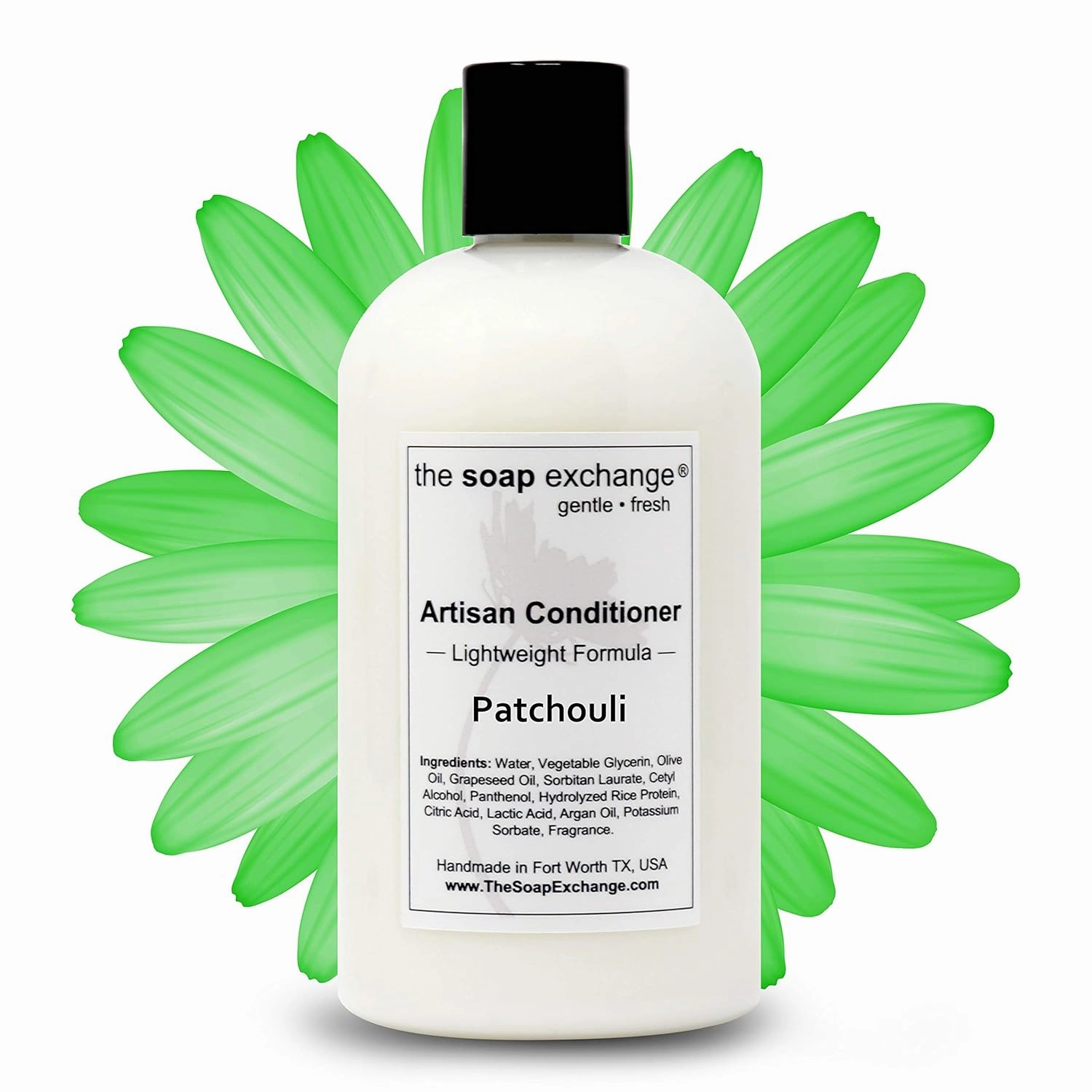 Hair Conditioner - Patchouli Scent - Hand Crafted 12 fl oz / 354 ml Natural Artisan Hair Care, Sulfate & Paraben Free, Nourish, Moisturize, & Protect. Made in the USA.