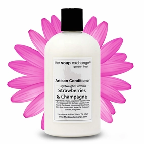 Hair Conditioner - Strawberries & Champagne Scent - Hand Crafted 12 fl oz / 354 ml Natural Artisan Hair Care, Sulfate & Paraben Free, Nourish, Moisturize, & Protect. Made in USA.