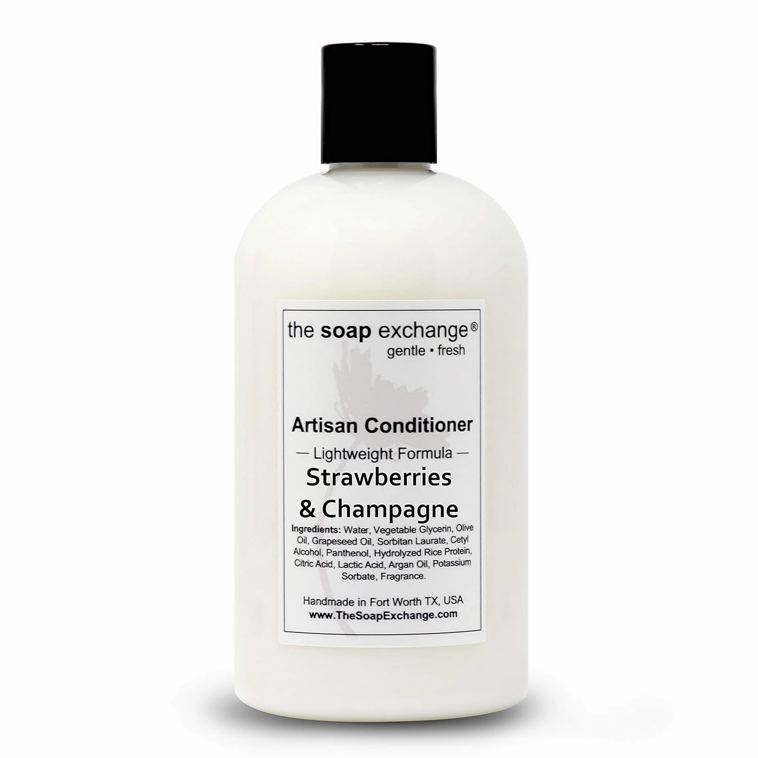 Hair Conditioner - Strawberries & Champagne Scent - Hand Crafted 12 fl oz / 354 ml Natural Artisan Hair Care, Sulfate & Paraben Free, Nourish, Moisturize, & Protect. Made in USA.