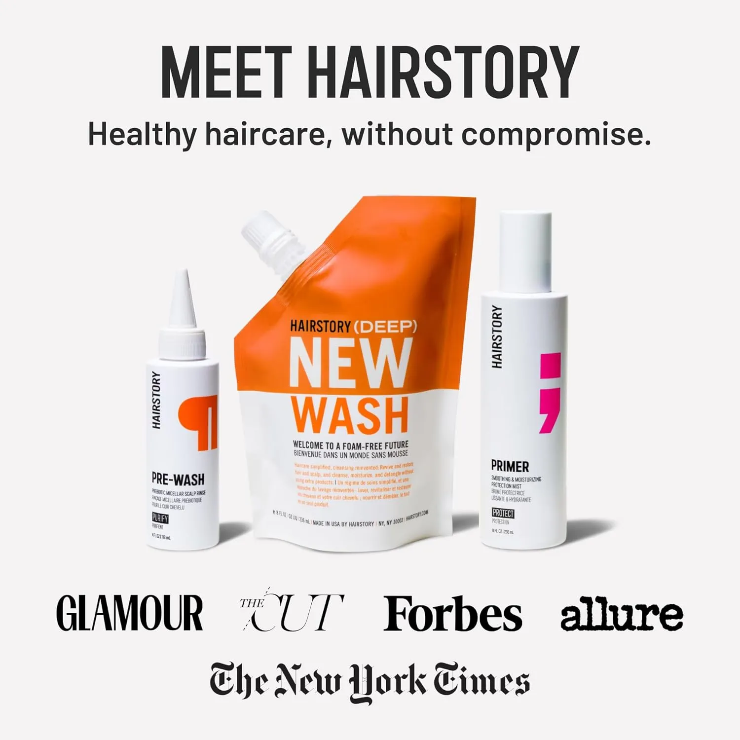 Hairstory New Wash Deep, Clarifying Cleansing Cream for Oily & Fine Hair, Shampoo & Conditioner Alternative, Removes Buildup & Restores Scalp, 8oz