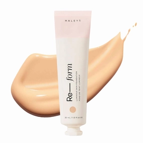 HALEYS Re-form Luminous Skin Foundation, VEGAN   CRUELTY-FREE, Blurs, Conceals, Blendable, Buildable Med-to-Full Coverage, Weightless, Oil-free, All-Day Wear, Hyaluronic Acid, All skin types (3.25)