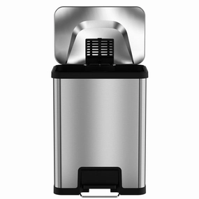 halo AirStep 13 Gallon Kitchen Trash Can – Stainless Steel Step Trash Can with Deodorizer – Replaceable Air Damper - Silent and Gentle Lid Close - TR13SS