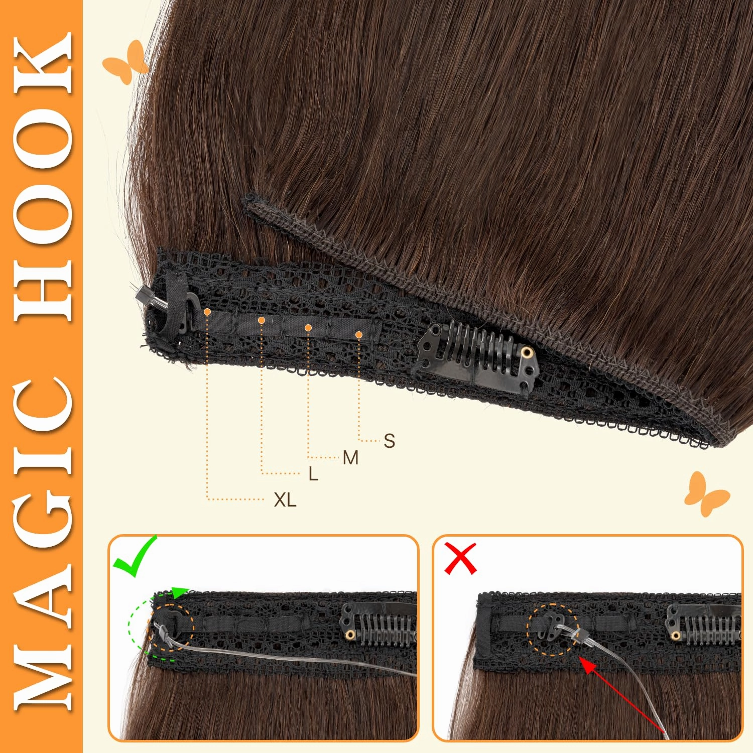 Halo Hair Extensions Long Straight, 100% Real Human Hair, Invisible Wire Extensions for Women,55g,12 Inch,#02 Dark Brown