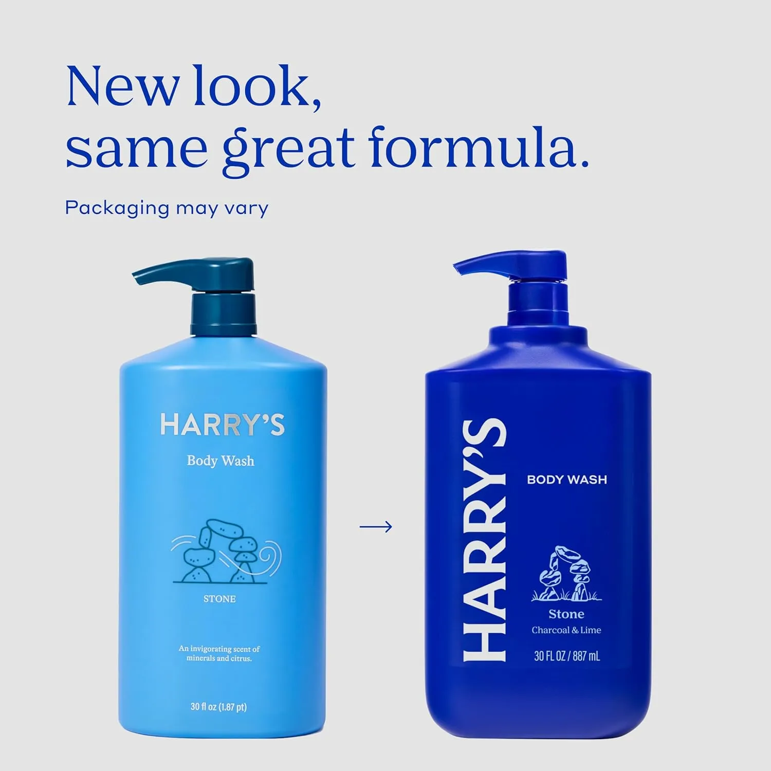 Harry's Men's Body Wash with Pump- Stone - (2 Pack) 30 fl oz - Shower Gel for Men - No Parabens, Sulfates, or Dyes