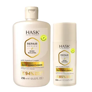 HASK Bond Building Deep Conditioner & Leave-In Treatment Cream - Repairs Damage, Strengthens, Adds Moisture & Softness, Prevents Breakage, Sulfate-Free, Cruelty-Free