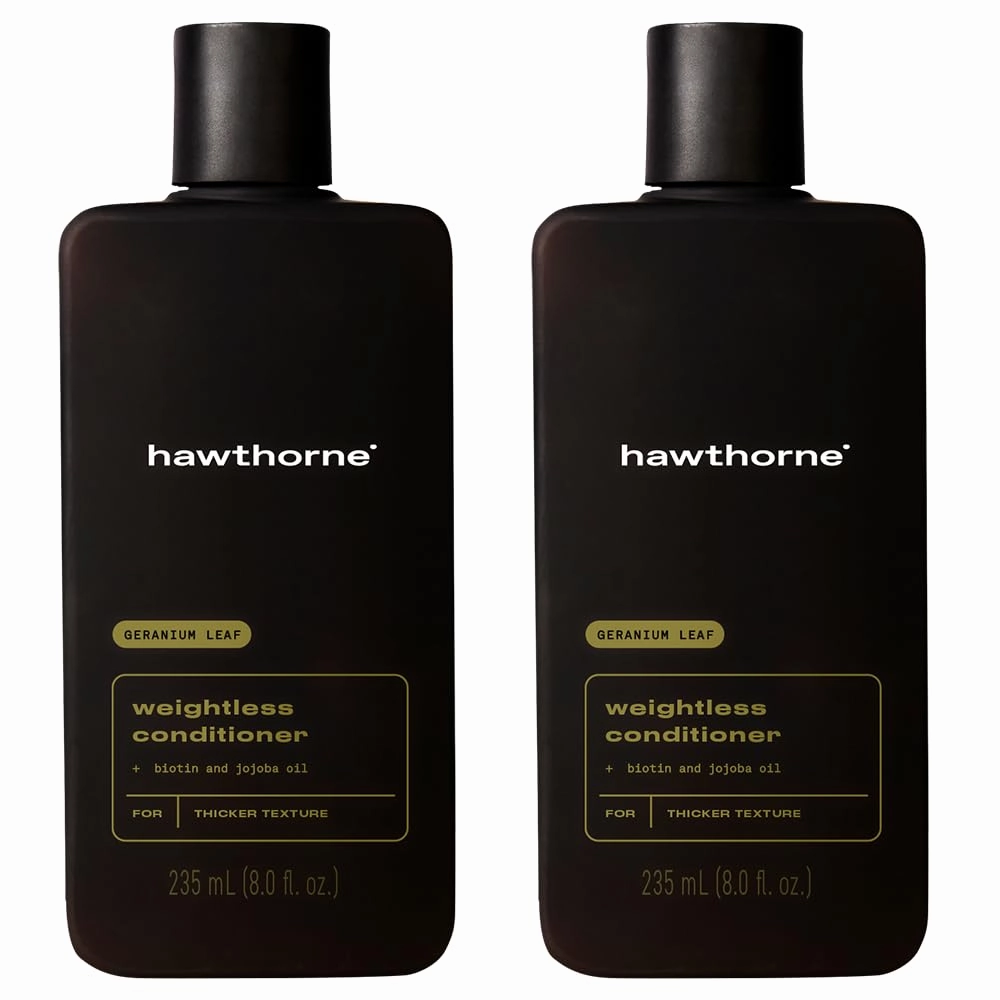 Hawthorne Men's Weightless Conditioner. For Thinning and Thin Hair. Delivers Silky Smooth & Strong Hair with a Weightless Formula. Sulfate-Free, Paraben Free. 8 fl. oz. 2-Pack.