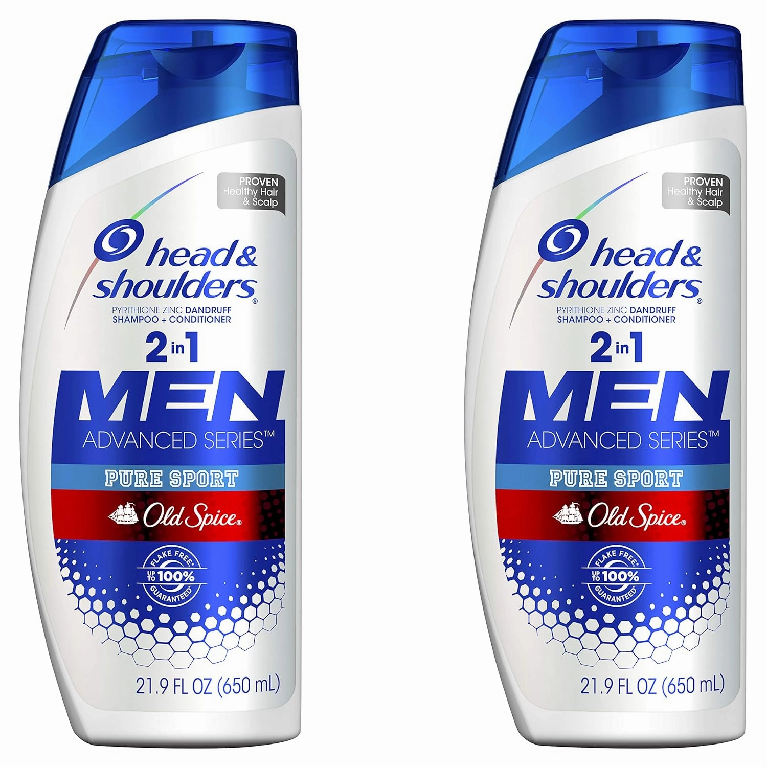 Head & Shoulders Shampoo and Conditioner 2 in 1, Anti Dandruff Treatment and Scalp Care, Old Spice Pure Sport for Men, 23.7 fl oz, Twin Pack