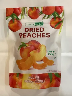 HealthEmpire Tropical Fields Dried Peaches, Soft & Chewy, Sweet Sliced Dried Peaches, 400g, Resealable Bag (Pack of 2)
