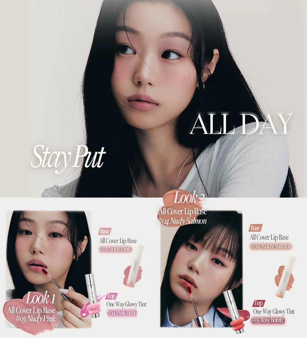 Heart Percent Dote On Mood All Cover Lip Base, Comfortable & Flawless Lip Tone & Texture Correction w/Lightweight Texture, #03. Nudy Pink