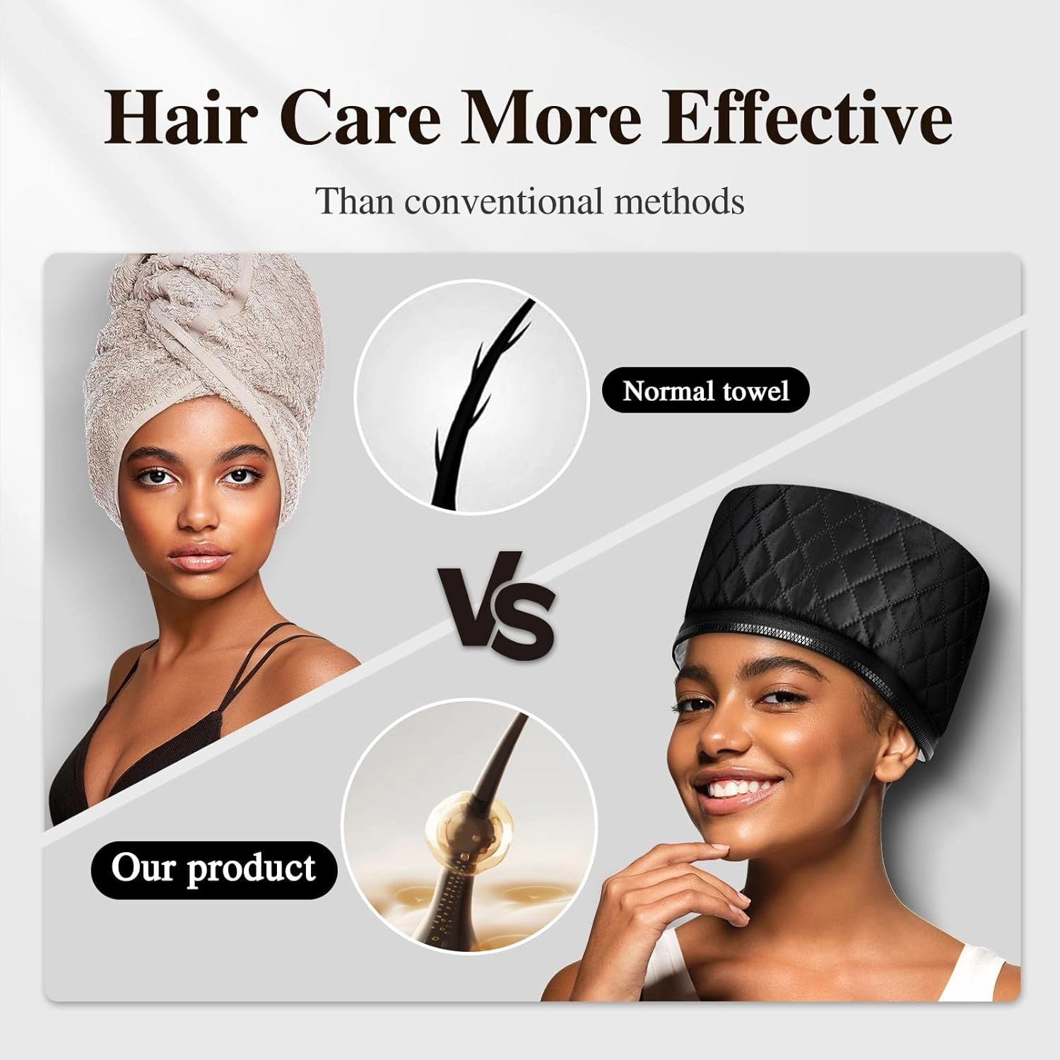 Heat Cap for Deep Conditioning: 10-Level Heats Up Quickly, 3 Time Settings, Hair Steamer for Natural Black Hair, Home Use, Portable Thermal Steam Treatment