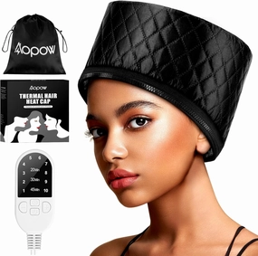 Heat Cap for Deep Conditioning: 10-Level Heats Up Quickly, 3 Time Settings, Hair Steamer for Natural Black Hair, Home Use, Portable Thermal Steam Treatment