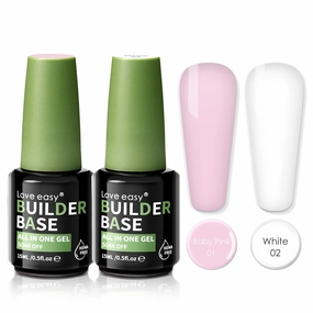 Hema Free Builder Gel (Milky White  Baby Pink) - Hypoallergenic Strong Base Coat | Long-Lasting Adhesion (30  Days) for Professional Nails Gift for Women