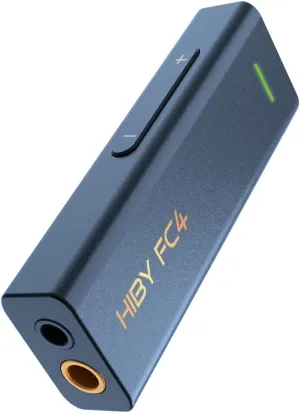 HiBy FC4 Headphone Amplifier Portable DAC with 4.4mm and 3.5mm Headphones Outputs Support MQA16X PCM768K DSD256 High Driving Power for Android/iOS/Mac/Windows (Blue)