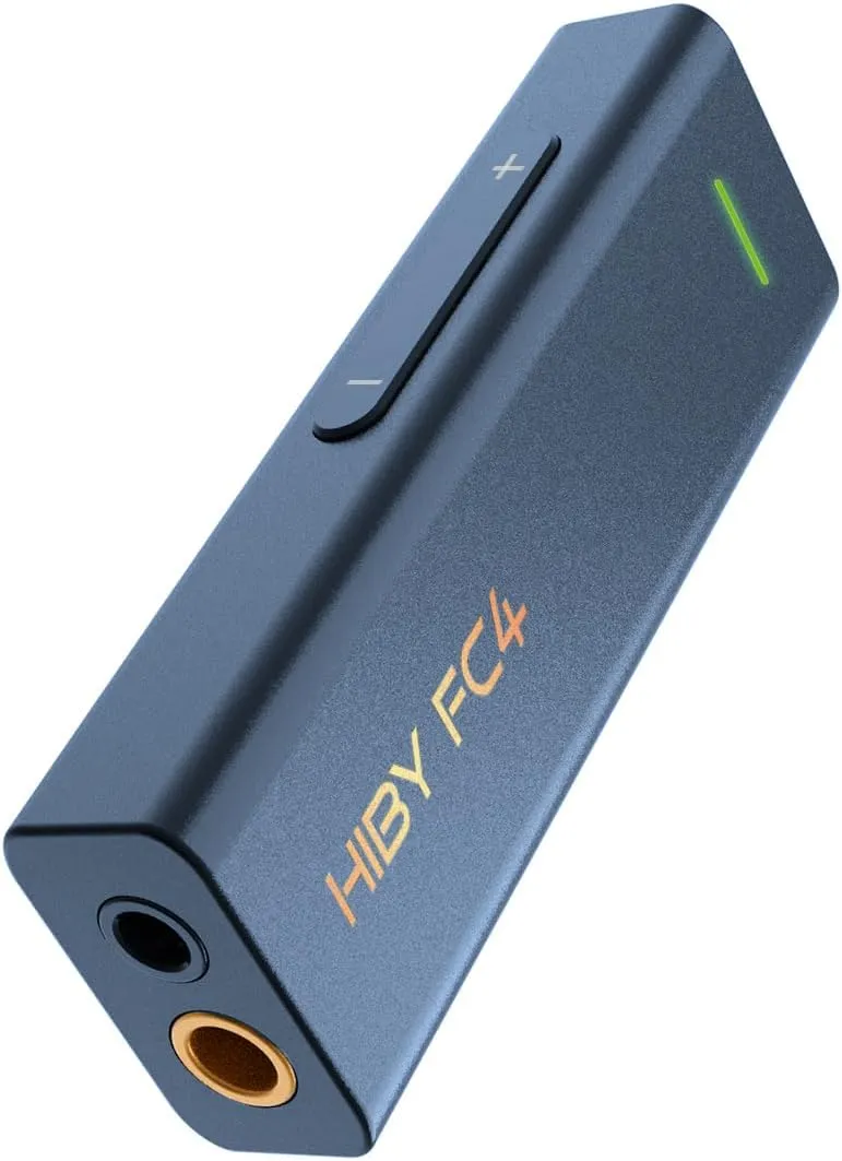 HiBy FC4 Headphone Amplifier Portable DAC with 4.4mm and 3.5mm Headphones Outputs Support MQA16X PCM768K DSD256 High Driving Power for Android/iOS/Mac/Windows (Blue)