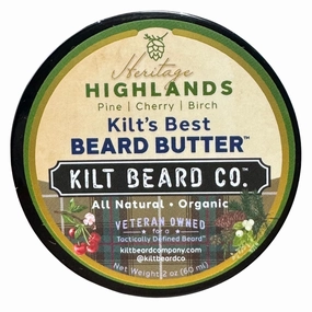 Highlands Beard Butter for Men- Best Beard Moisturizer & Conditioner & Conditioner- All-Natural Shea & Mango Butter- Softens & Hydrates Dry, Coarse Beards- Cherry, Pine & Birch Scent.