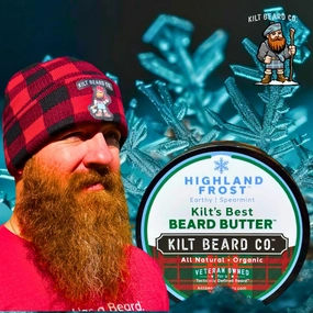 Highlands Frost Beard Butter for Men- Best beard Moisturizer & Conditioner & Conditioner- All-Natural Shea & Mango Butter- Softens & Hydrates Dry, Coarse Beards- Earthy, Spearmint, & Cypress Scent.