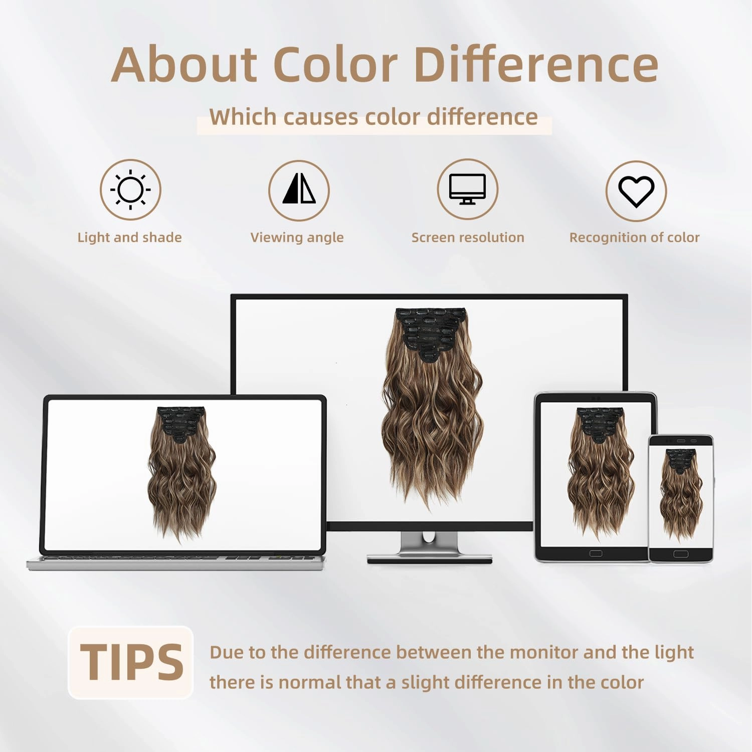 Highlight balayage dark brown Hairpieces, Natural & Blends Well Clip in Hair Extensions (16inch, 6pcs, Chocolate Brown&Honey Blonde)