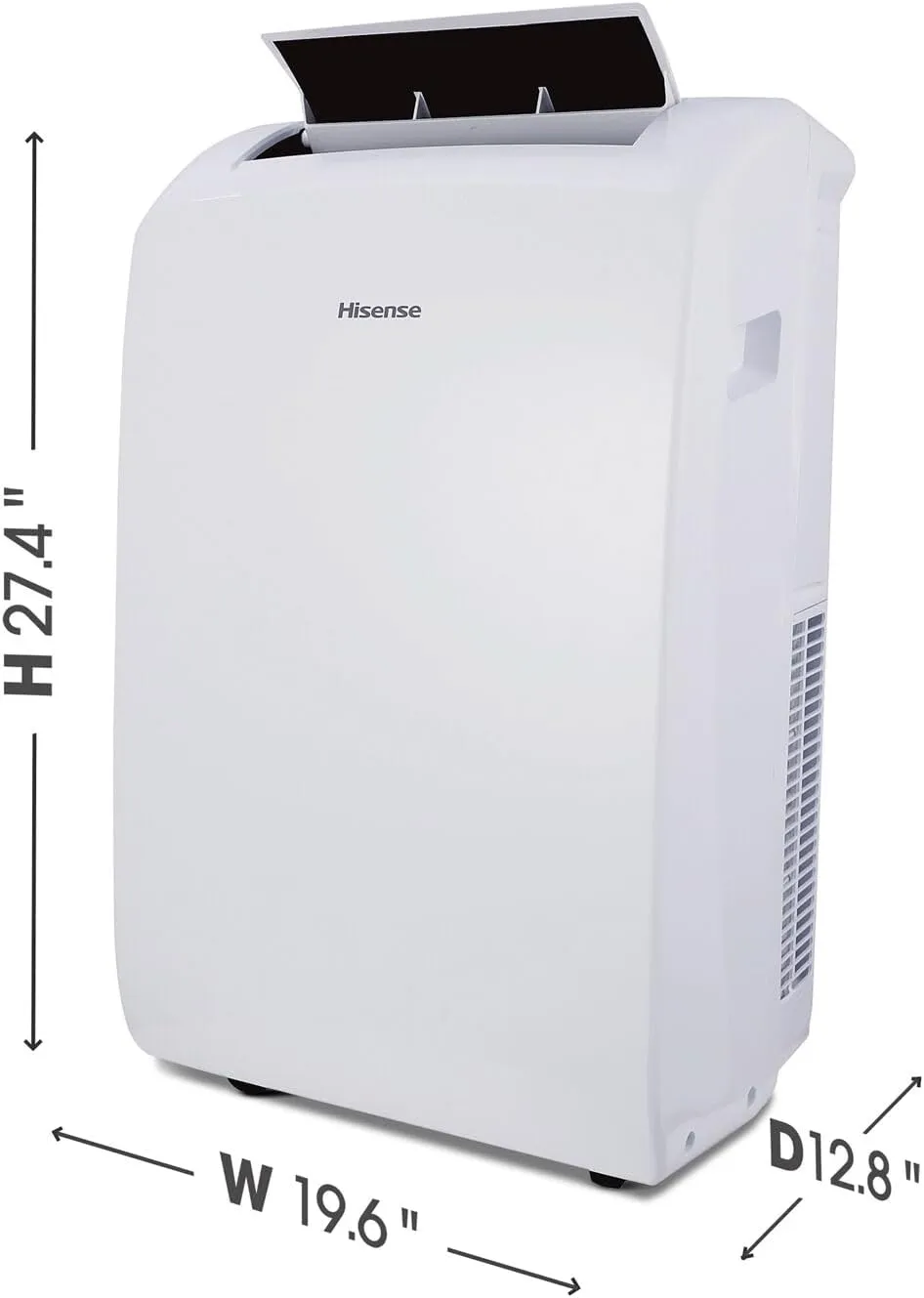 Hisense AHP0822CW1W 8,000 Smart Portable Air Conditioner with Wi-fi Controls, Dehumidifier and Remote, AC for Apartment, Bedroom, Medium Rooms up to 350 Square Feet in White, 8000 BTU