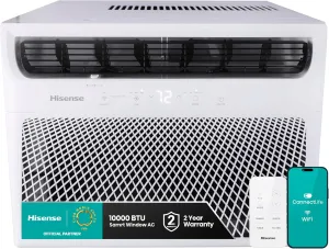 Hisense WC10W25A Window Air Conditioner, 10,000 BTU, White