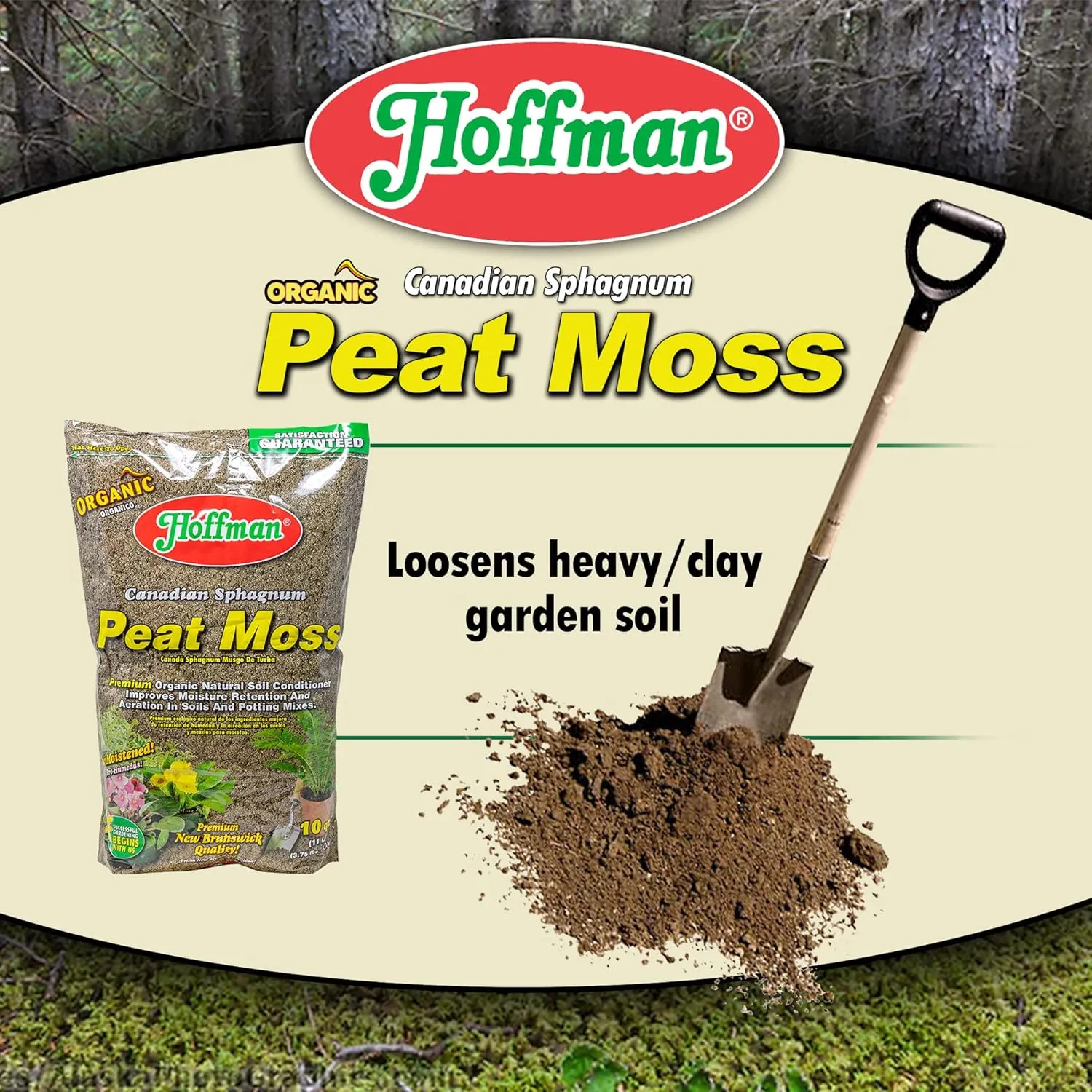 Hoffman Canadian Sphagnum Peat Moss Soil Conditioner to Improve Moisture Retention and Aeration, 10qt Bag, Pack of 3