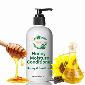 Honey & Sunflower Moisture-Intense Detangling Conditioner 12oz - Deep Conditioning for Textured Hair - Sulfate Free Paraben Free - Silky Smooth Reduced Breakage