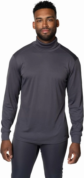 Hot Chillys Men's Peach Skins Roll T-Neck Lightweight Relaxed Fit Base Layer | Warm Soft Long Sleeve Thermal Shirt for Men