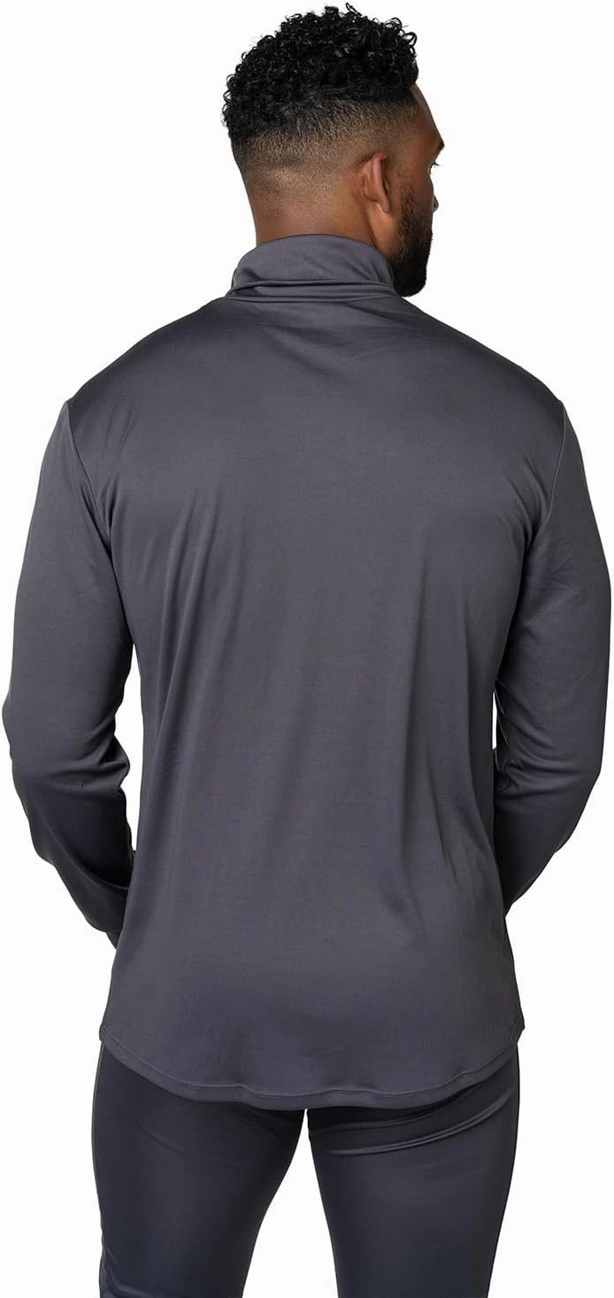 Hot Chillys Men's Peach Skins Roll T-Neck Lightweight Relaxed Fit Base Layer | Warm Soft Long Sleeve Thermal Shirt for Men