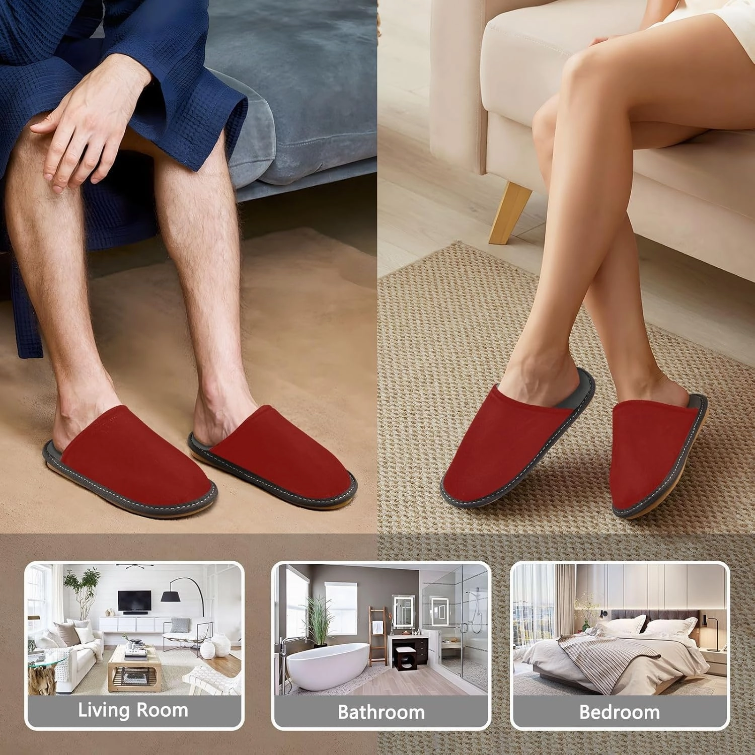 Hot Pink House Slippers for Women Men Non-Slip Closed Toe Washable Slippers