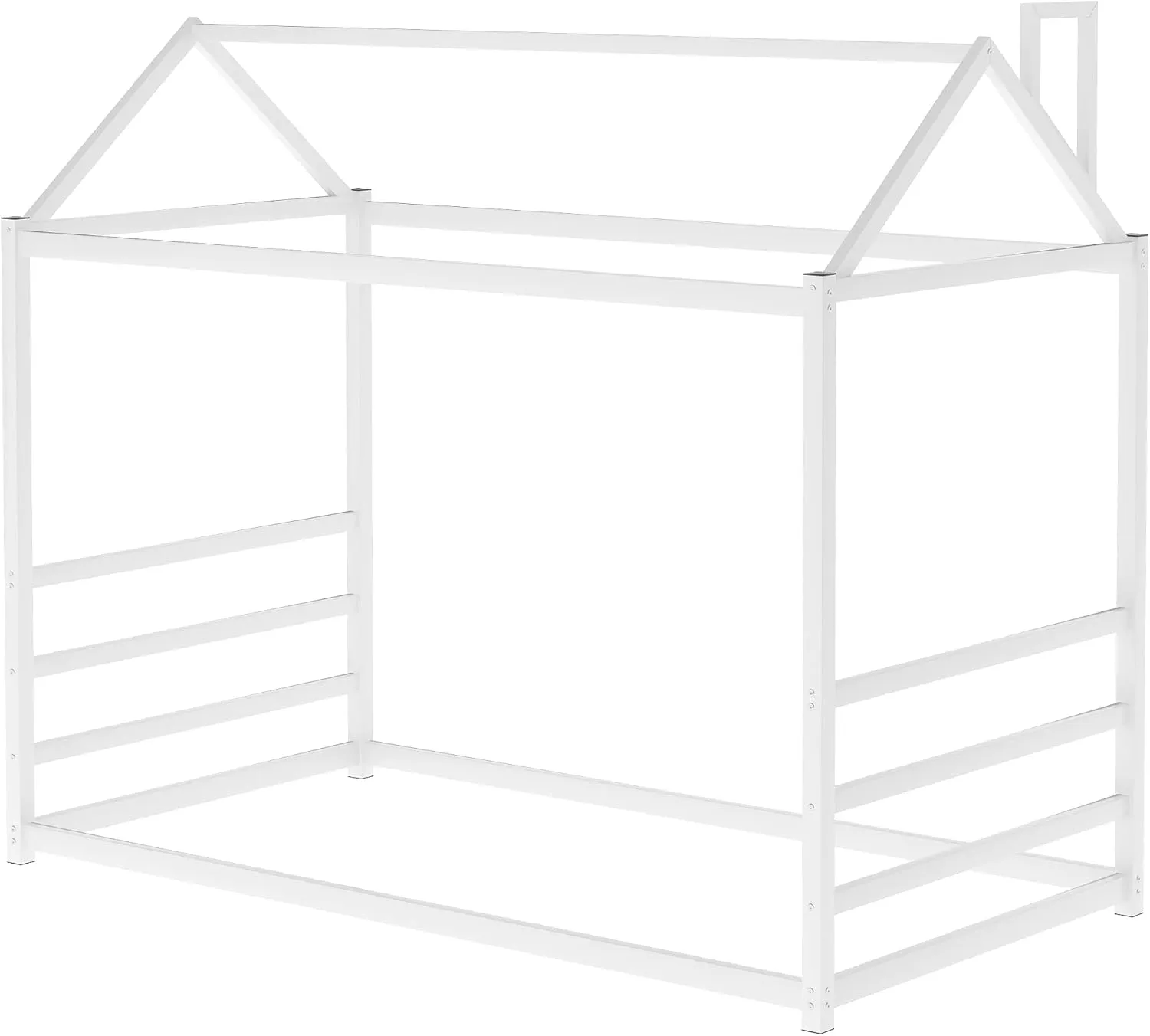 House Bed Full Size Bed Frame with Roof, Box Spring Needed(White Style B,Twin)