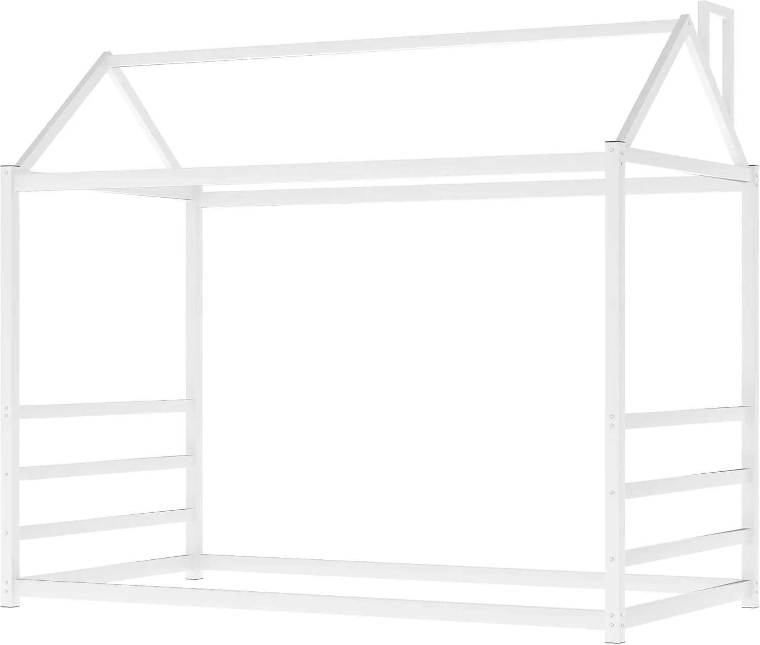 House Bed Full Size Bed Frame with Roof, Box Spring Needed(White Style B,Twin)