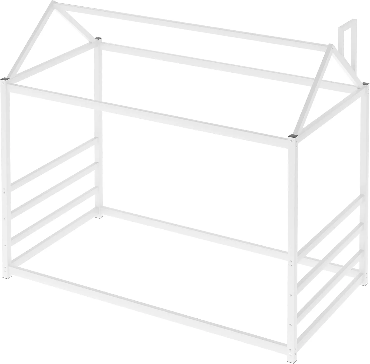 House Bed Full Size Bed Frame with Roof, Box Spring Needed(White Style B,Twin)