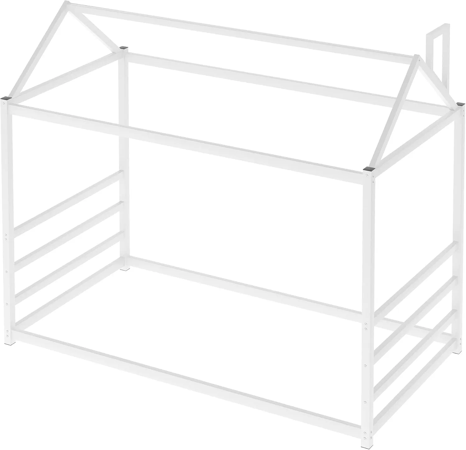 House Bed Full Size Bed Frame with Roof, Box Spring Needed(White Style B,Twin)