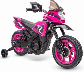 Huffy Ride on Motorcycle for Kids, Ideal for Ages 2-5 Years Old, 6V Ride On Motorcycle, Training Wheels, Realistic Engine Sounds, Simple Wall Charger, Max Weight 65lbs, 2 MPH, Pink