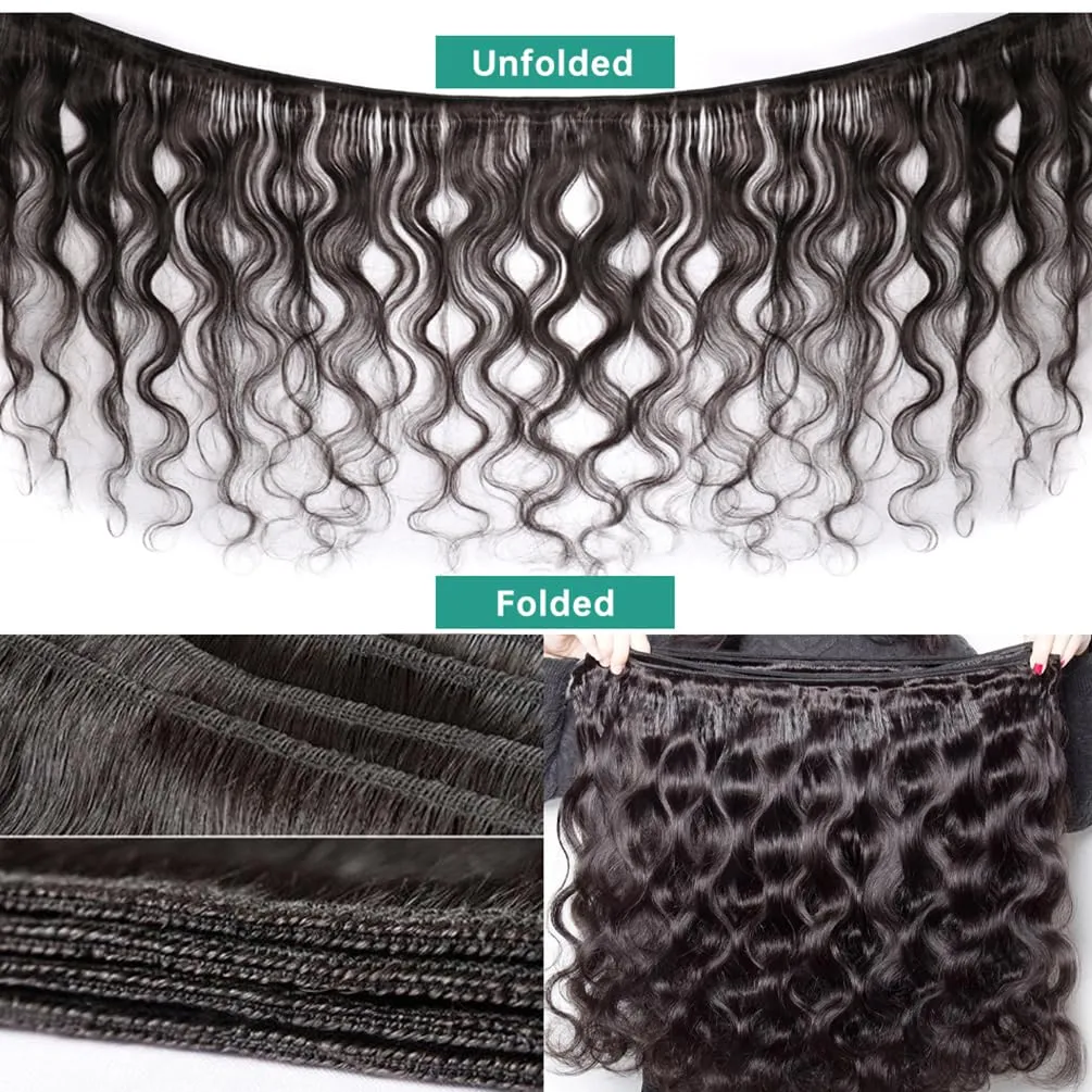 Human Hair Bundles Body Wave Brazilian Virgin 12A Grade 22 24 26 28 100% Unprocessed Human Hair Extensions Body Weave 4 Bundles Deals Double Weft Human Hair Natural Color for Black Women